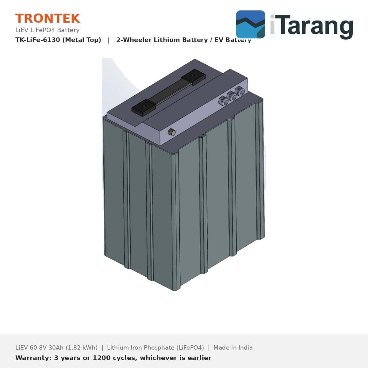 Trontek LiEV LiFePO4 EV Battery 60.8V 30Ah (1.82 kWh)