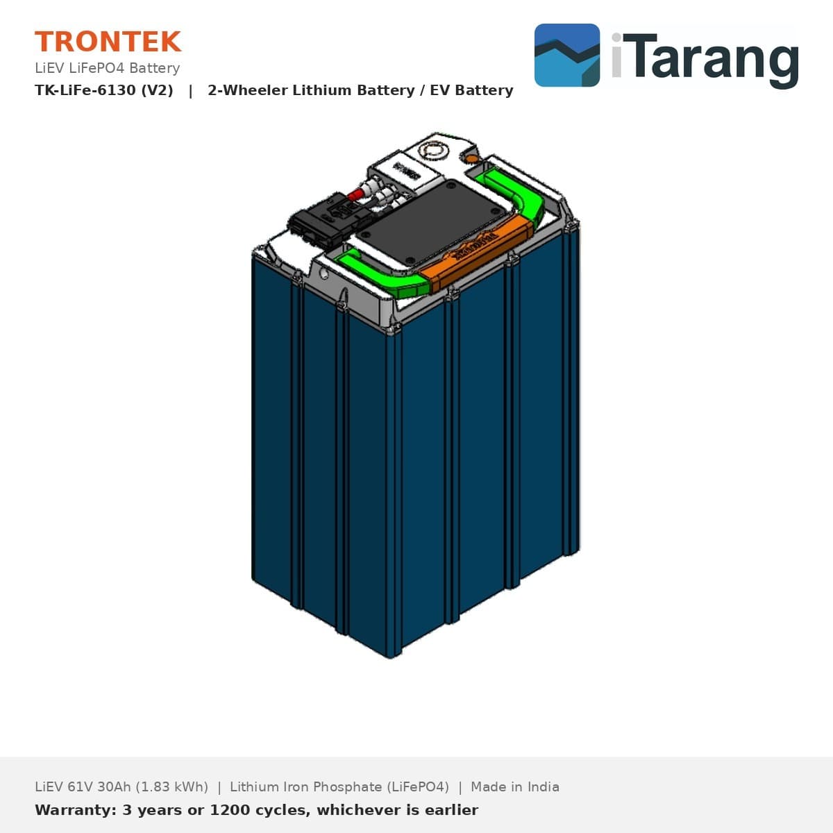 Trontek LiEV LiFePO4 EV Battery 61V 30Ah (1.83 kWh)
