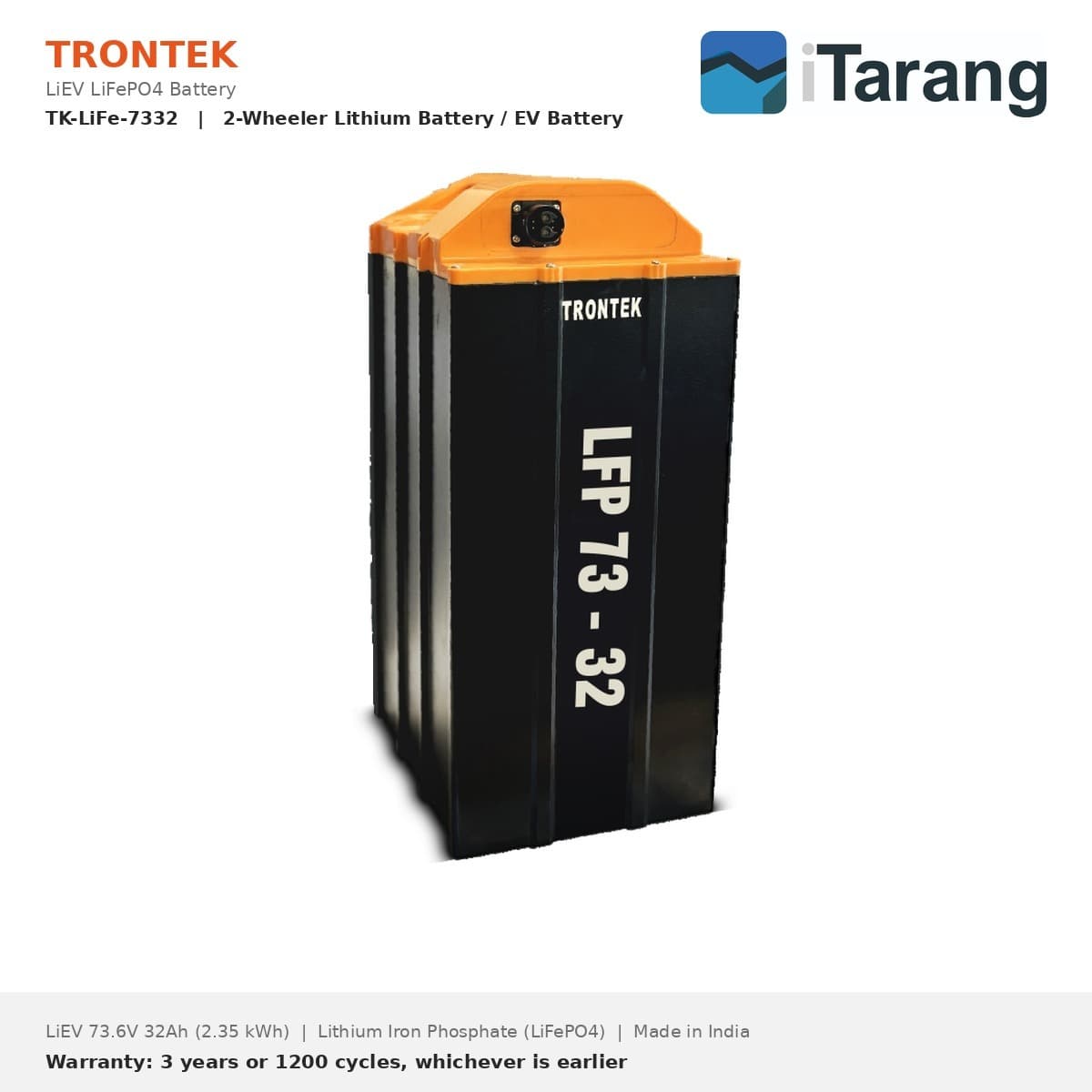 Trontek LiEV LiFePO4 EV Battery 73.6V 32Ah (2.35 kWh)